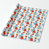 Festive Christmas dinosaur tiled party wrap Wrapping Paper (Unrolled)