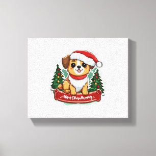 Festive Christmas Dog Design Holiday Pet Apparel Canvas Print