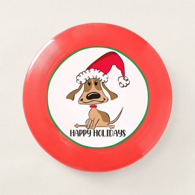 Festive Christmas Dog Wham-O Frisbee (Front)