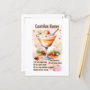 Festive Christmas eggnog recipe Holiday Postcard
