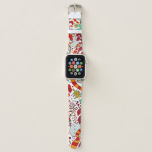 Festive Christmas Elements Seamless Design Apple Watch Band