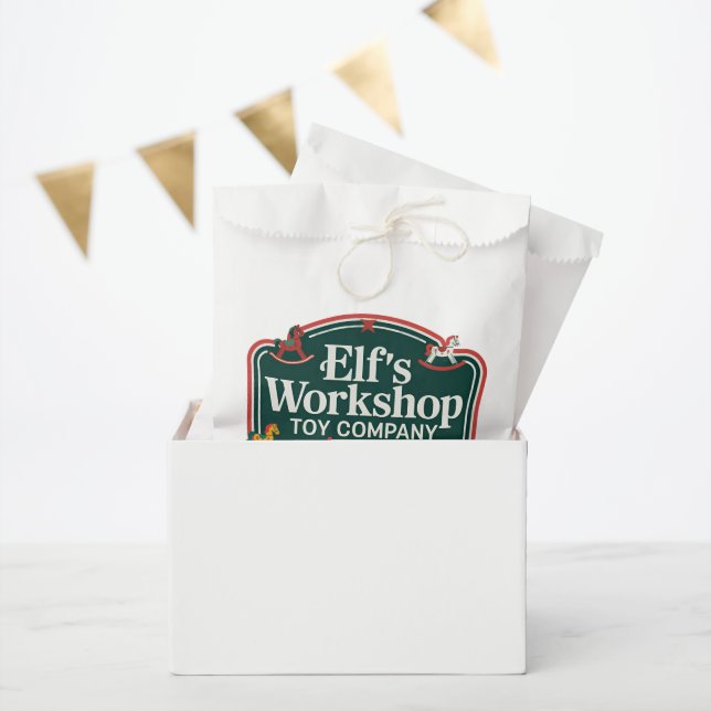 Festive Christmas Elf workshop party  Favor Bag (Party)