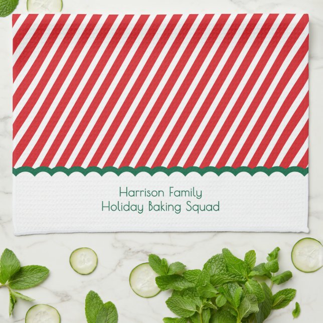 Festive Christmas Family Holiday Baking Squad Kitchen Towel (Folded)
