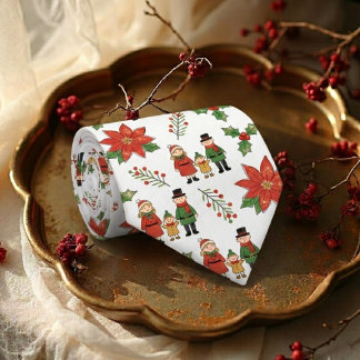 Festive Christmas Family Holiday Pattern MH26 Neck Tie