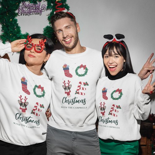 Festive Christmas Family Name Matching Custom Sweatshirt