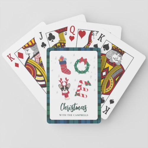 Festive Christmas Family Name Matching Poker Cards