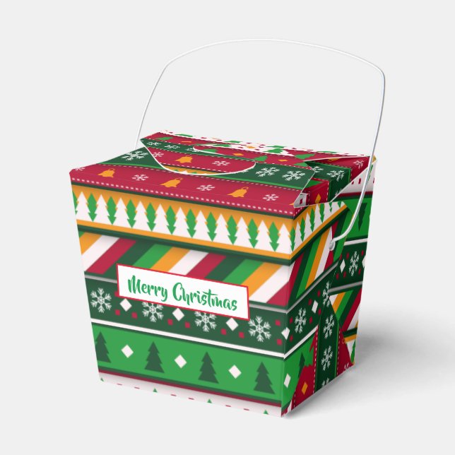 Festive Christmas Favor Box (Front Side)
