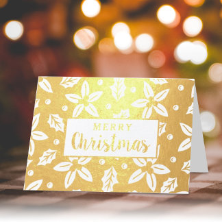 Festive Christmas Flowers Foil Card