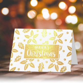 Festive Christmas Flowers Foil Card