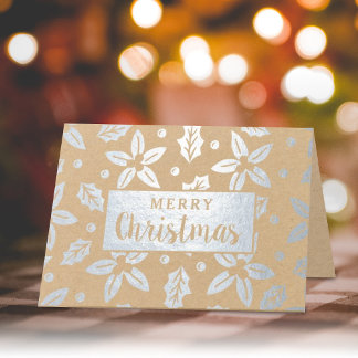 Festive Christmas Flowers Foil Card