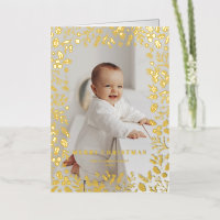 Festive Christmas Foliage Frame Merry Christmas