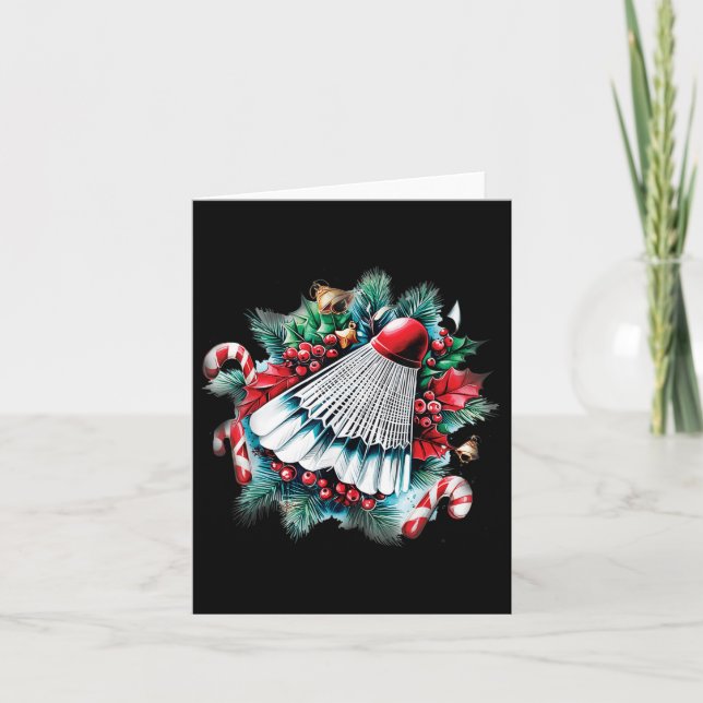 Festive Christmas For Badminton Lovers, Christmas  Card (Front)
