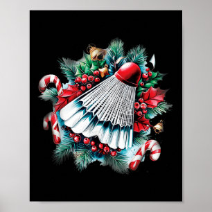 Festive Christmas For Badminton Lovers, Christmas Poster