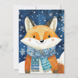 Festive Christmas Fox Greeting Card
