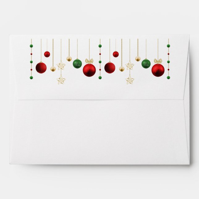 Festive Christmas Garland Holiday Envelope (Back (Top Flap))