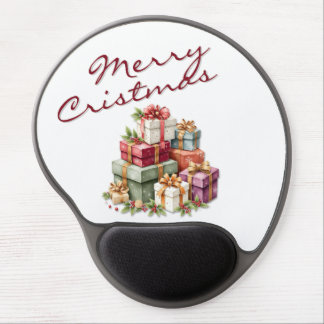 Festive Christmas Gift Boxes Artwork Gel Mouse Pad