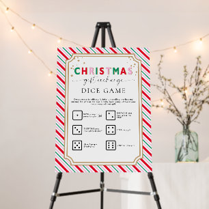 Festive Christmas Gift Exchange Dice Game Sign