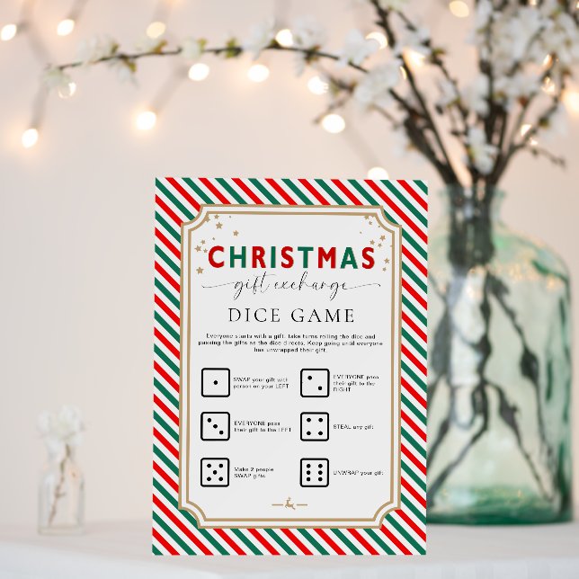 Festive Christmas Gift Exchange Dice Game Sign (In Situ (Wedding))