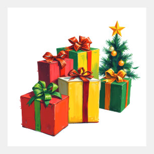 Festive Christmas Gifts and Tree