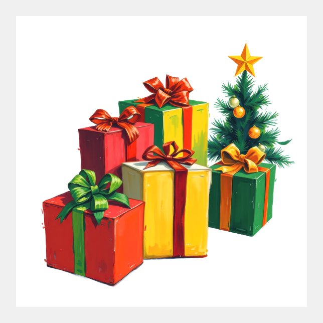Festive Christmas Gifts and Tree (Front)