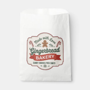 Festive Christmas gingerbread bakery Favor Bag