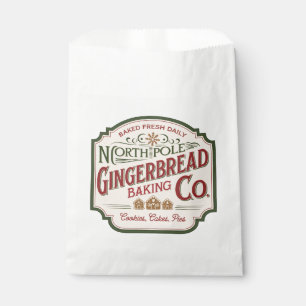 Festive Christmas gingerbread baking company Favor Bag