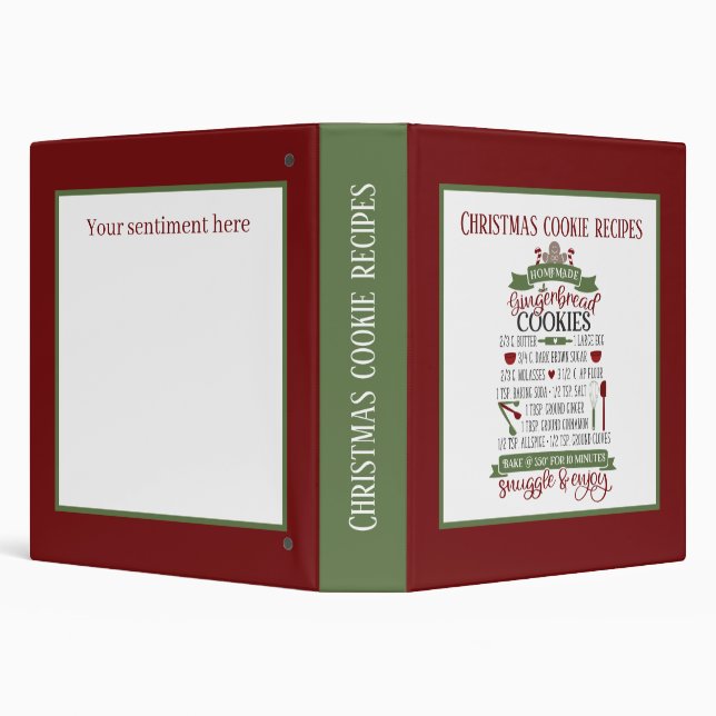 Festive Christmas gingerbread cookie recipe  3 Ring Binder (Background)