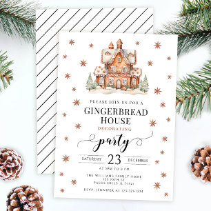 Festive Christmas Gingerbread Decorating Party Invitation
