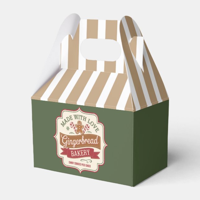 festive Christmas gingerbread party Favor Boxes (Front Side)