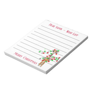 Festive Christmas giraffe, Santa’s wish list  Notepad