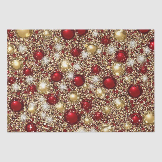 Festive Christmas Glitter Patter Tissue Paper (Front)