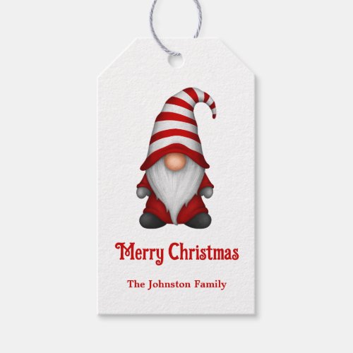 Festive Christmas Gnome Holiday Gift Tags