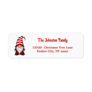 Festive Christmas Gnome Holiday Return Address Label