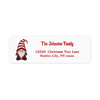 Festive Christmas Gnome Holiday Return Address Label by NoteworthyPrintables at Zazzle