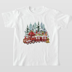 Festive Christmas gnome train  T-Shirt