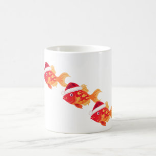 Festive Christmas Goldfish – Cute Holiday Fish Coffee Mug