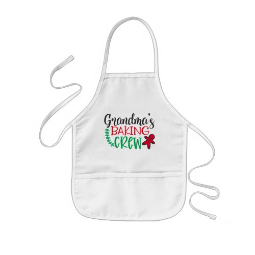 Festive Christmas Grandmas baking crew word art Kids Apron