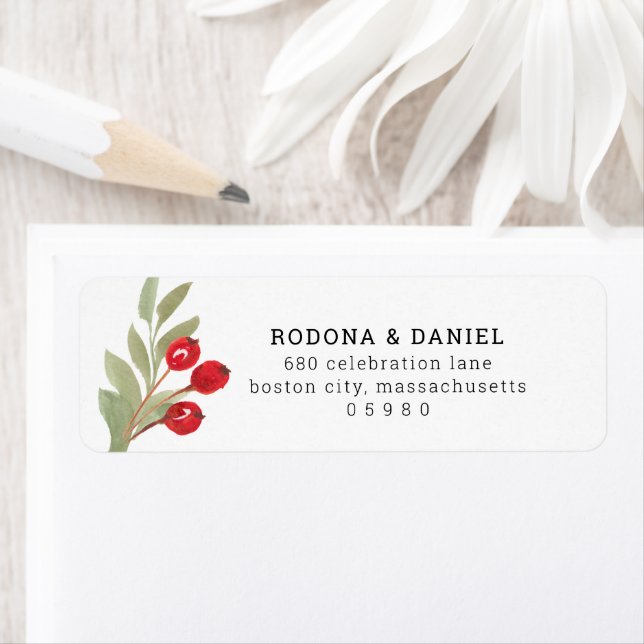 Festive Christmas Greenery Address Label (Insitu)