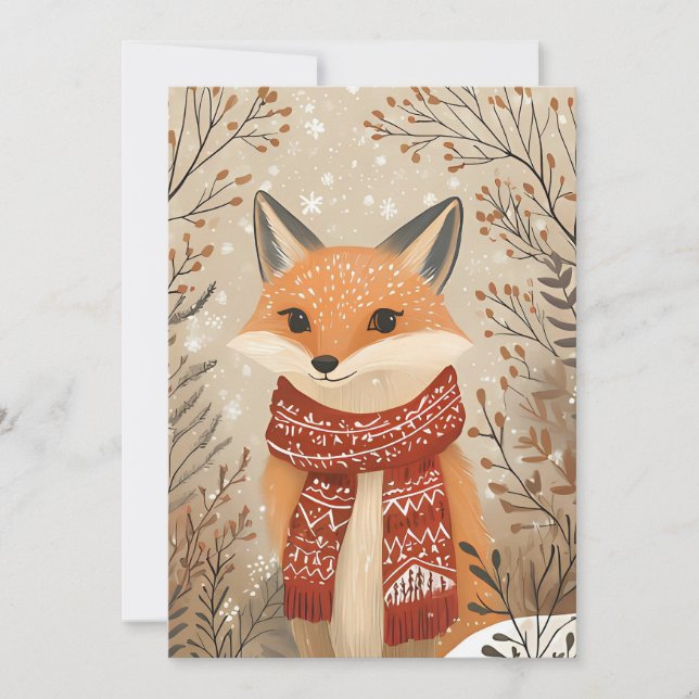 Festive Christmas Greeting Card Christmas Fox (Front)