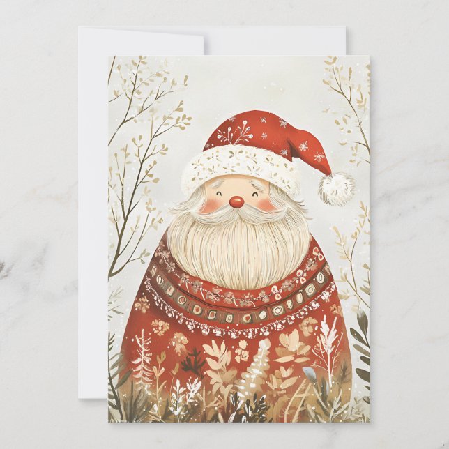 Festive Christmas Greeting Card Santa Claus (Front)