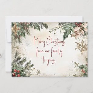 Festive Christmas Greeting Card with Poinsettia