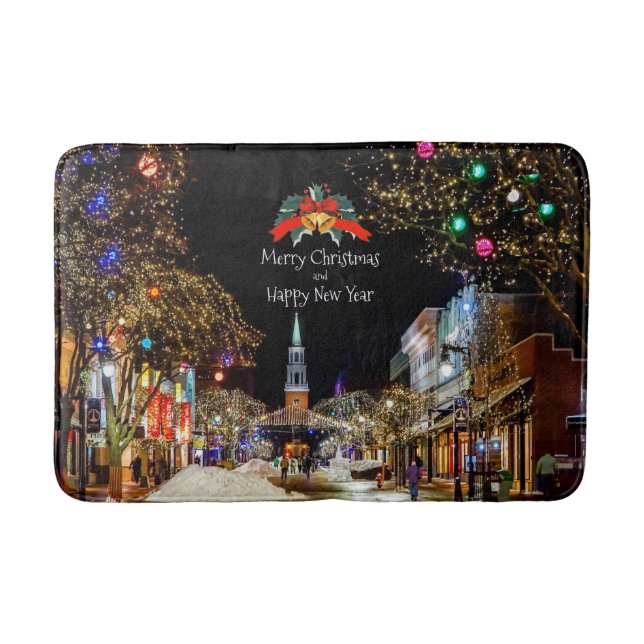 Festive Christmas Greetings Bath Mat (Front)