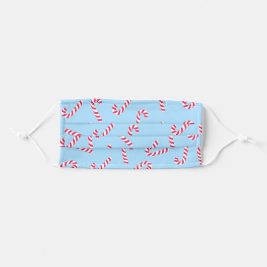 Festive Christmas Holiday Candy Cane Adult Cloth Face Mask (Front, Folded)