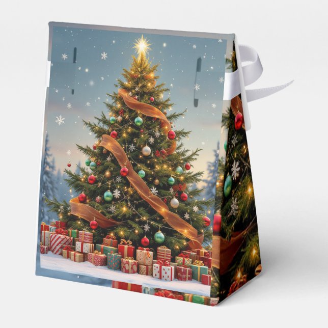 Festive Christmas Holiday Celebration Favor Box (Back Side)
