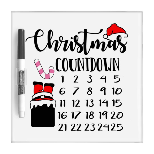 festive Christmas Holiday countdown Dry Erase Board (Front)