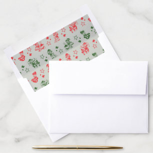 Festive Christmas Holiday Envelope Liner