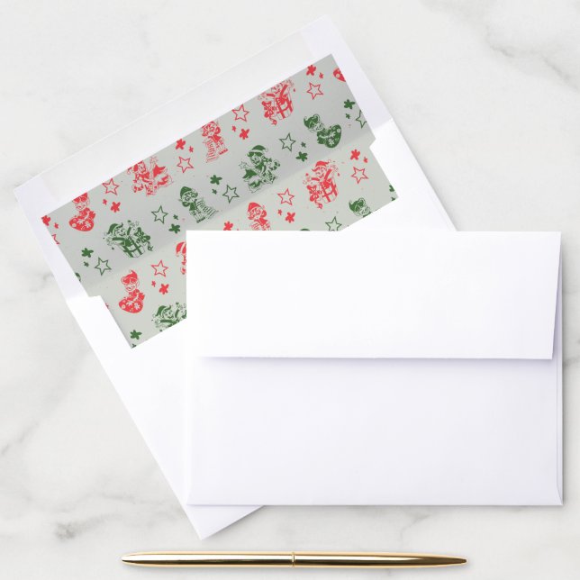 Festive Christmas Holiday Envelope Liner (Desk)