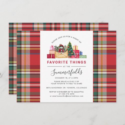 Festive Christmas Holiday Gift Exchange Party Invitation