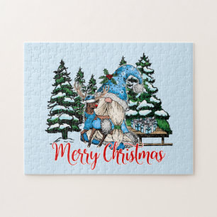 Festive Christmas Holiday gnome Jigsaw Puzzle