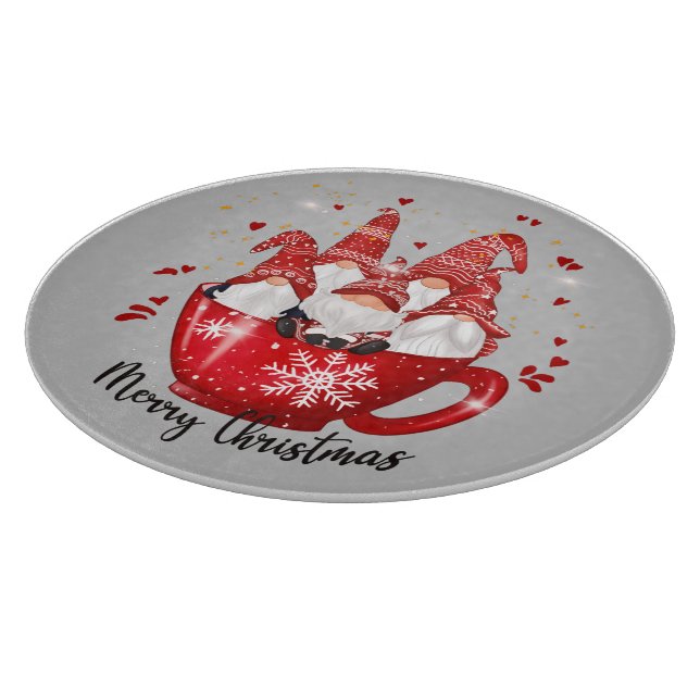 festive Christmas Holiday gnomes Cutting Board (Corner)